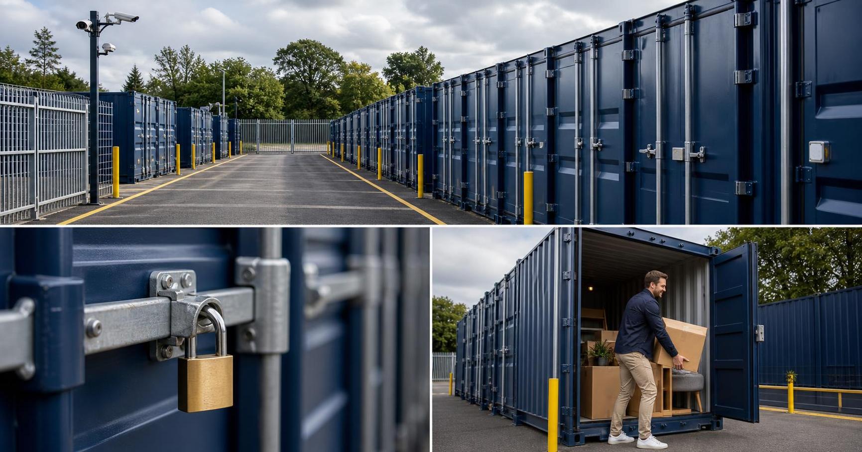Customer loading boxes into a storage container